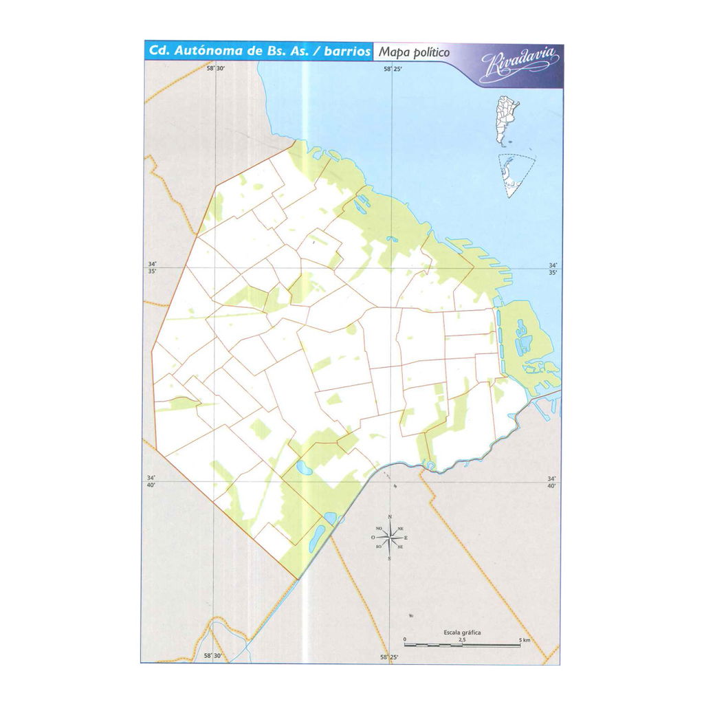 Mapa Rivadavia N3 Politico Triskel Librería