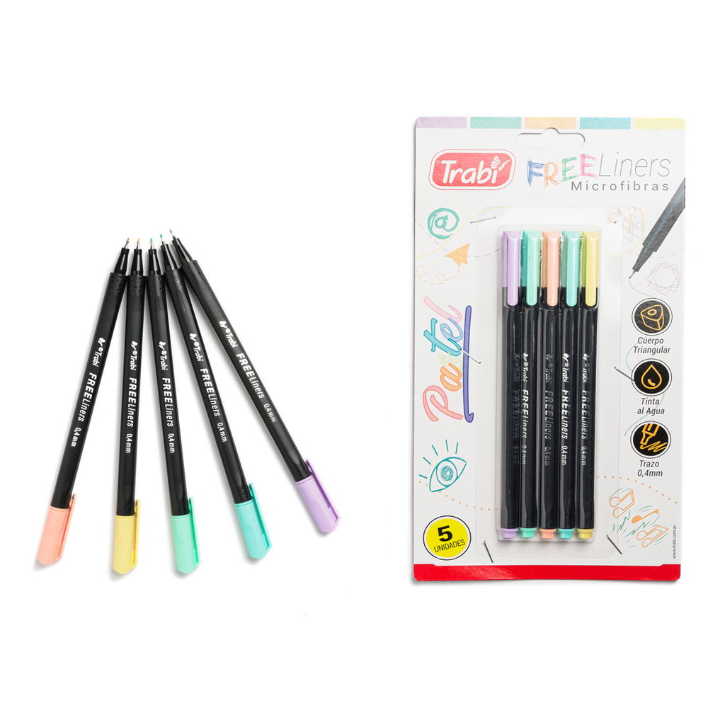 Microfibra Trabi Fine Liner Plus Set X Pastel Triskel Librer A