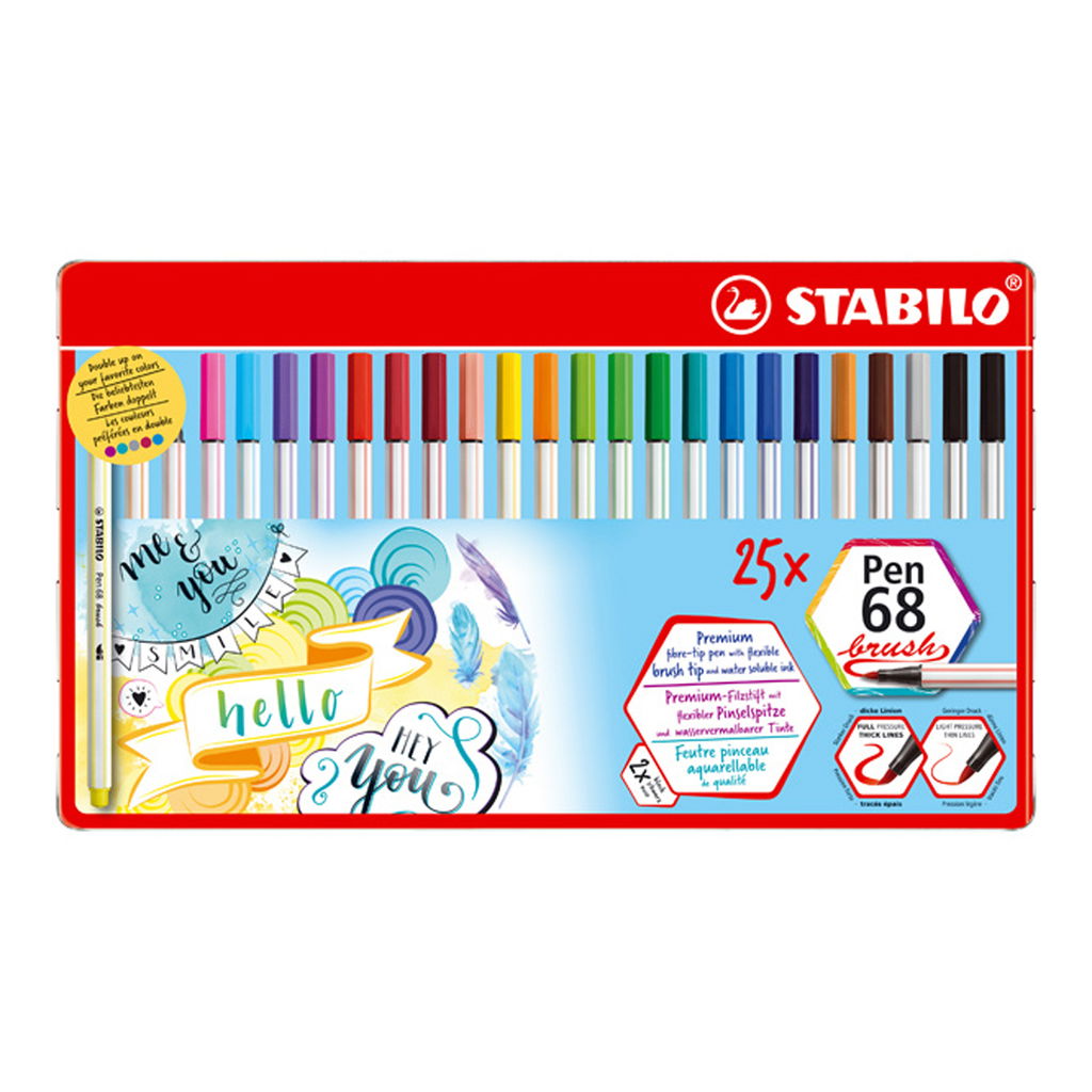 STABILO Brush Pen 68 x8 – Color Pastel Libreria